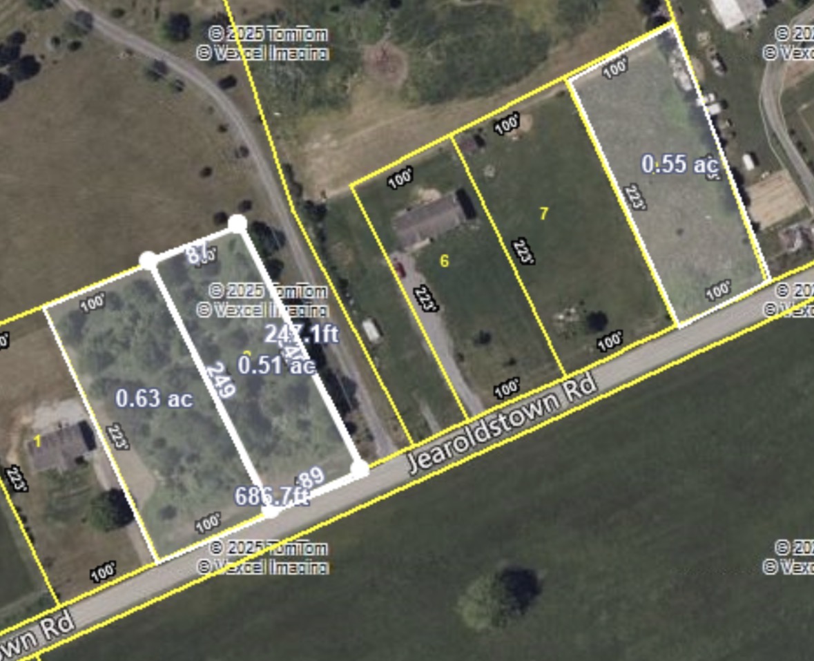 Parcel map showing the three inherited lots Land With Joe purchased in Chuckey, Tennessee